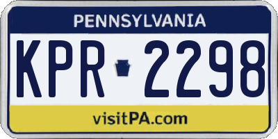 PA license plate KPR2298