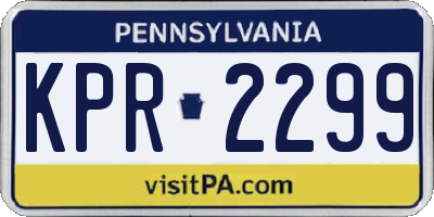 PA license plate KPR2299