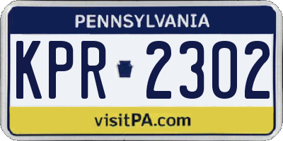 PA license plate KPR2302