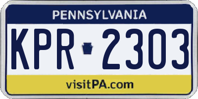 PA license plate KPR2303
