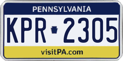 PA license plate KPR2305