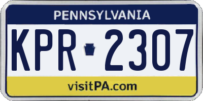 PA license plate KPR2307