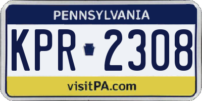 PA license plate KPR2308