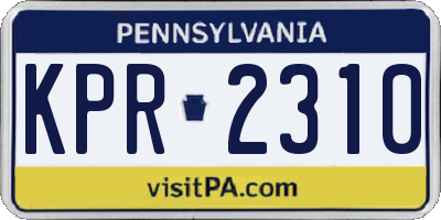 PA license plate KPR2310