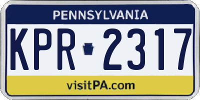 PA license plate KPR2317
