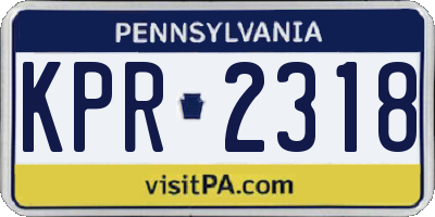 PA license plate KPR2318