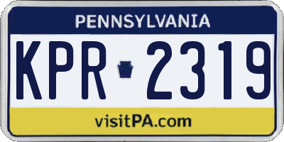 PA license plate KPR2319