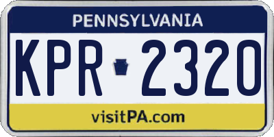 PA license plate KPR2320