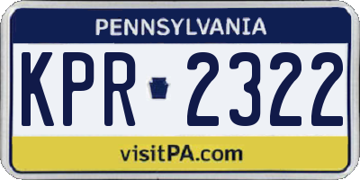 PA license plate KPR2322