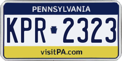 PA license plate KPR2323