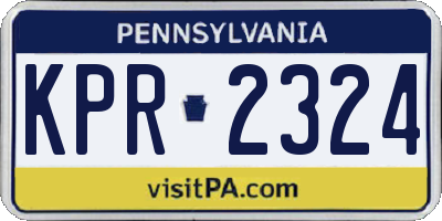 PA license plate KPR2324