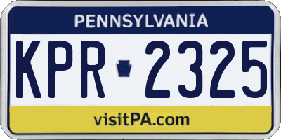 PA license plate KPR2325