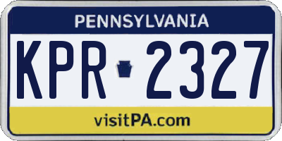 PA license plate KPR2327