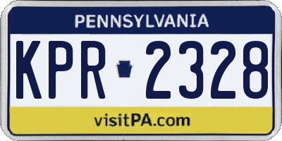 PA license plate KPR2328