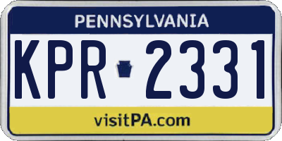 PA license plate KPR2331