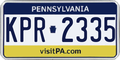 PA license plate KPR2335