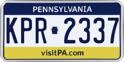 PA license plate KPR2337