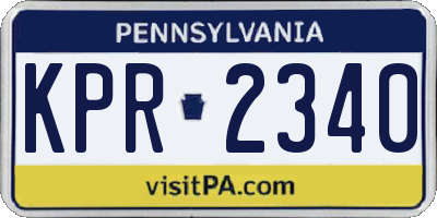 PA license plate KPR2340