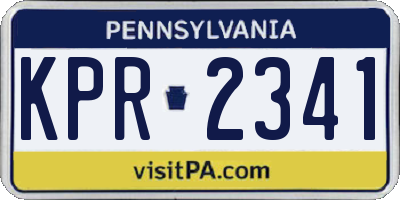 PA license plate KPR2341