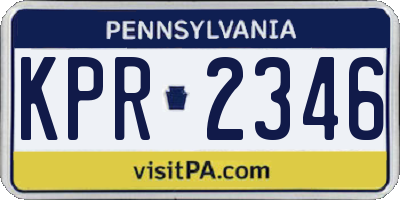 PA license plate KPR2346