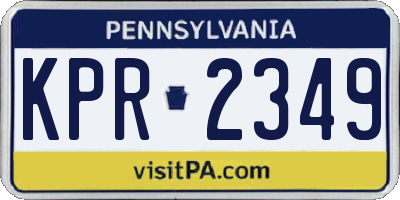 PA license plate KPR2349