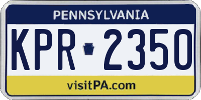 PA license plate KPR2350