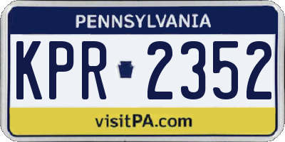 PA license plate KPR2352