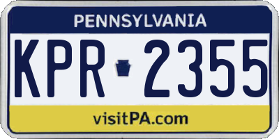 PA license plate KPR2355