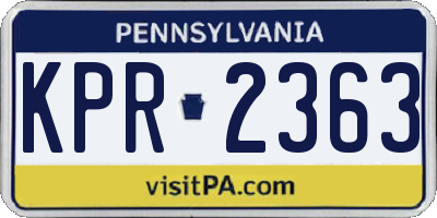 PA license plate KPR2363