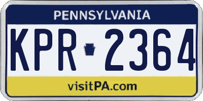 PA license plate KPR2364