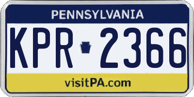 PA license plate KPR2366