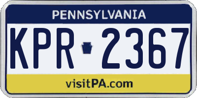 PA license plate KPR2367