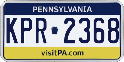 PA license plate KPR2368
