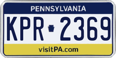 PA license plate KPR2369