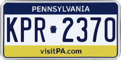 PA license plate KPR2370