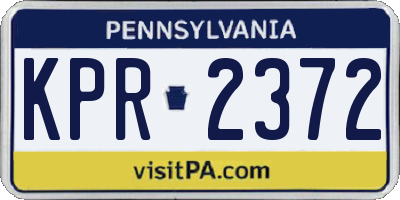 PA license plate KPR2372