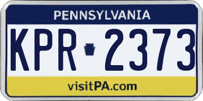 PA license plate KPR2373