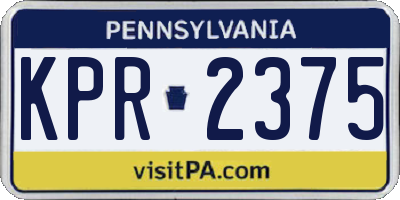 PA license plate KPR2375