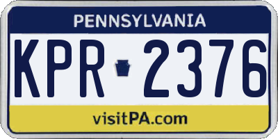 PA license plate KPR2376