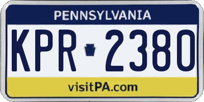 PA license plate KPR2380