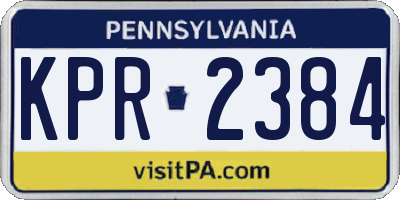 PA license plate KPR2384