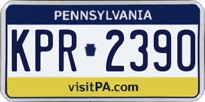 PA license plate KPR2390