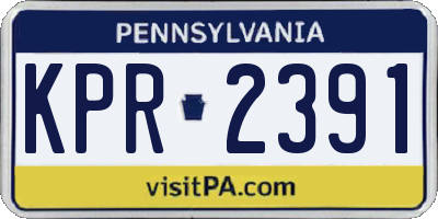 PA license plate KPR2391