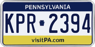PA license plate KPR2394