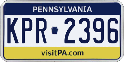 PA license plate KPR2396