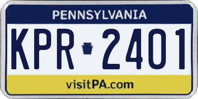 PA license plate KPR2401
