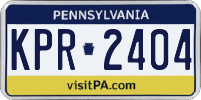 PA license plate KPR2404