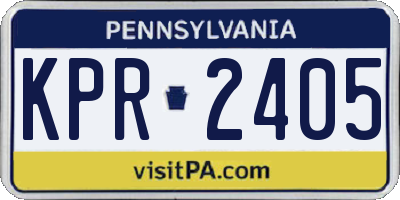 PA license plate KPR2405