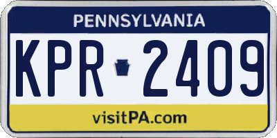 PA license plate KPR2409