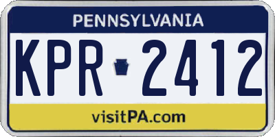 PA license plate KPR2412